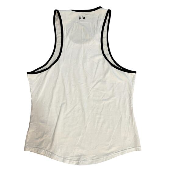 YoungLA White & Black Trim Tank Top (Medium) - Picture 2 of 3